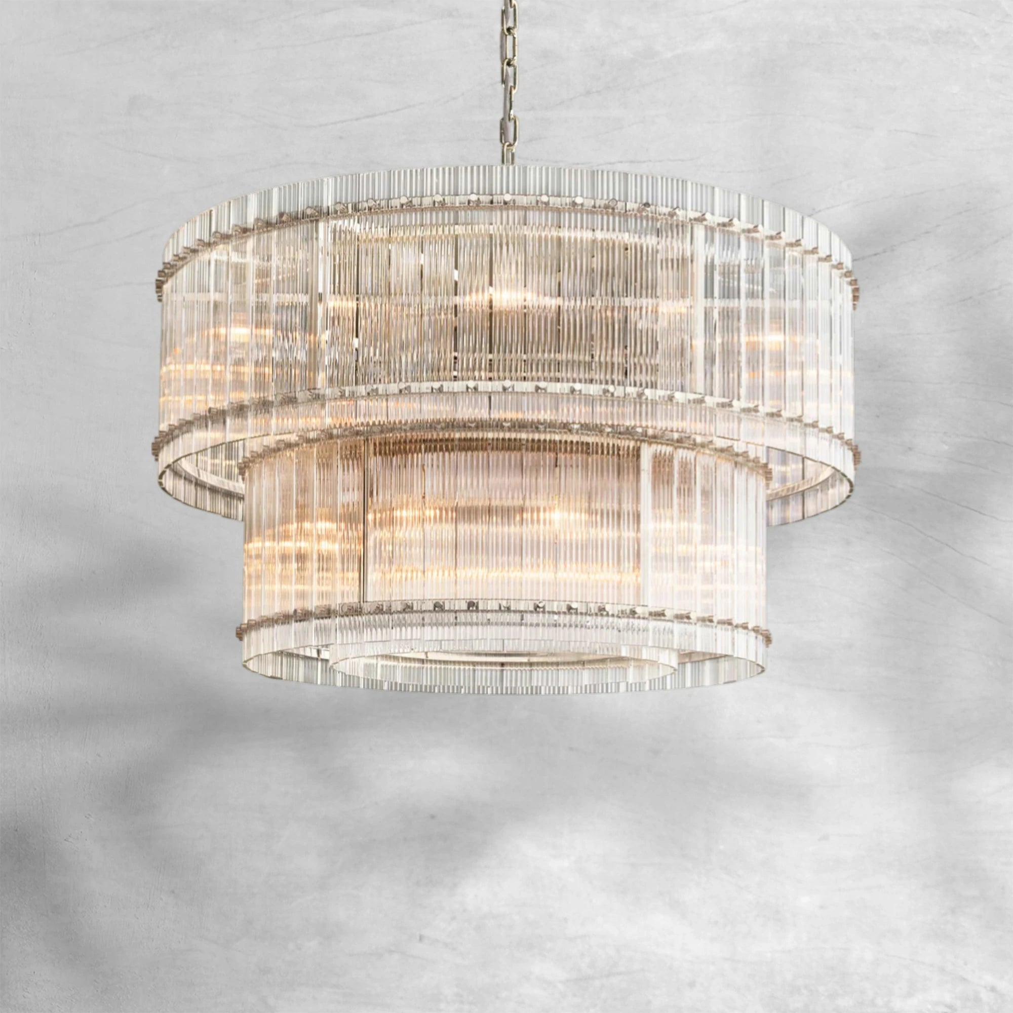 Sun Marcus 2-Tier Glass Round Chandelier 60"