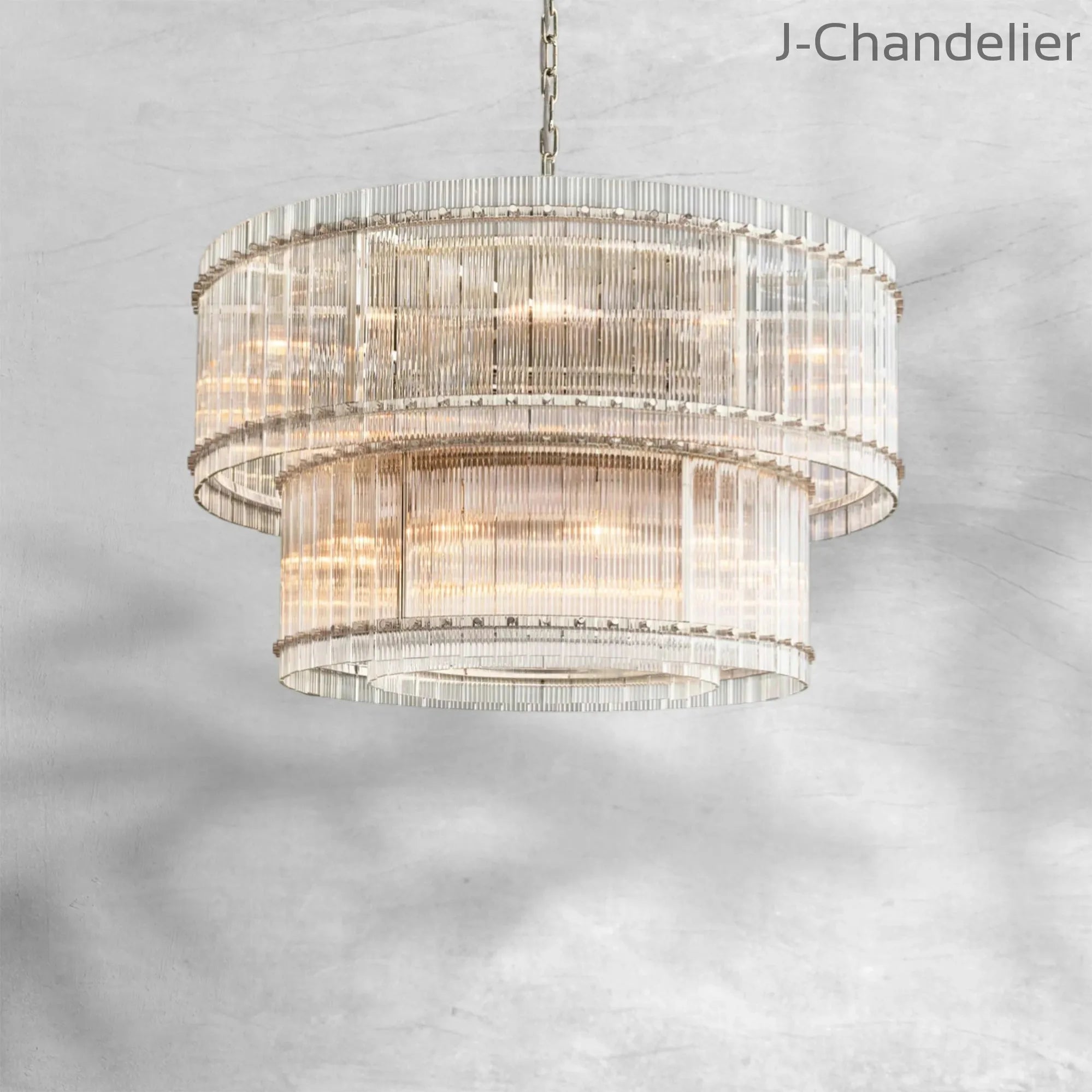 Sun Marcus 2-Tier Glass Round Chandelier 48"
