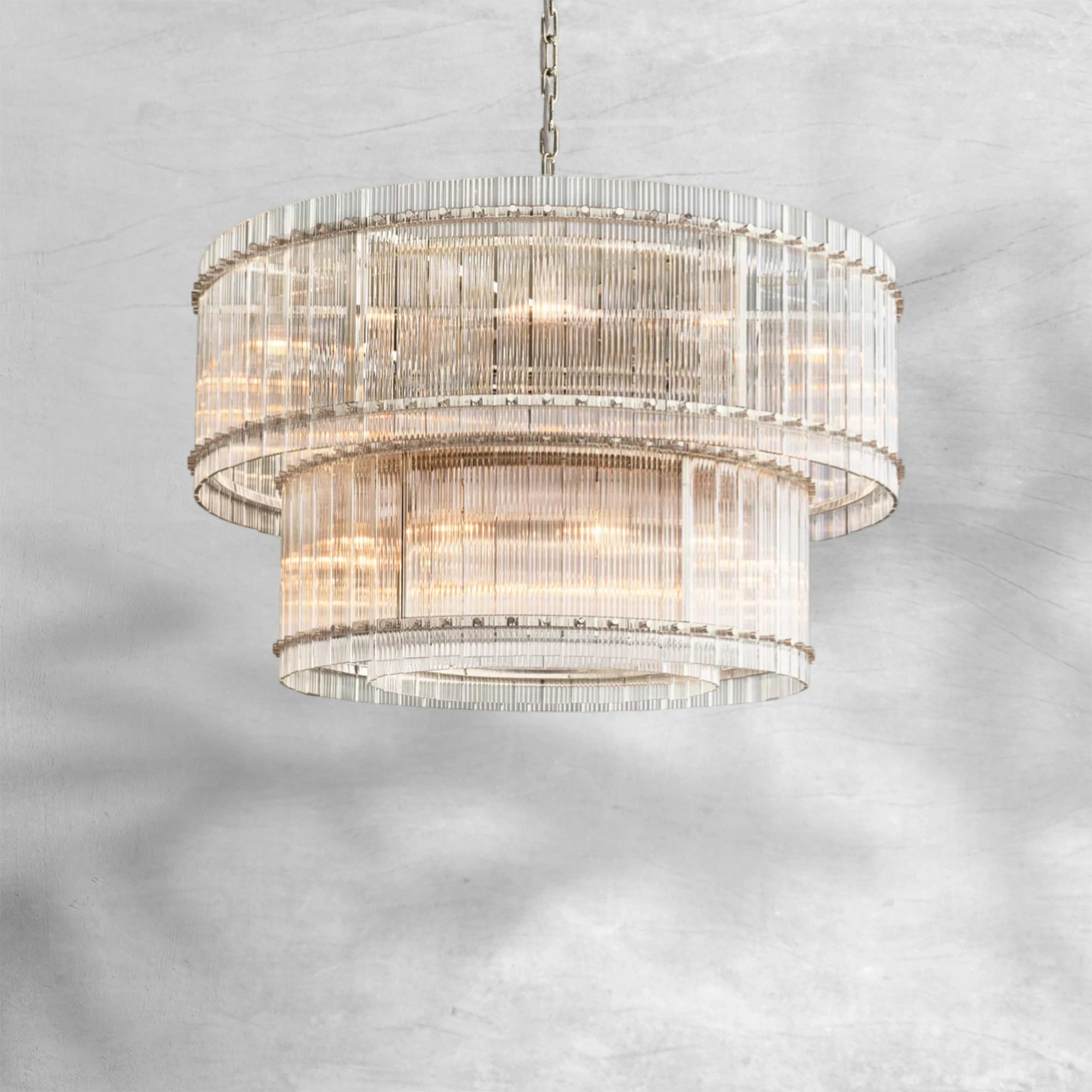 Sun Marcus 2-Tier Glass Round Chandelier 48"