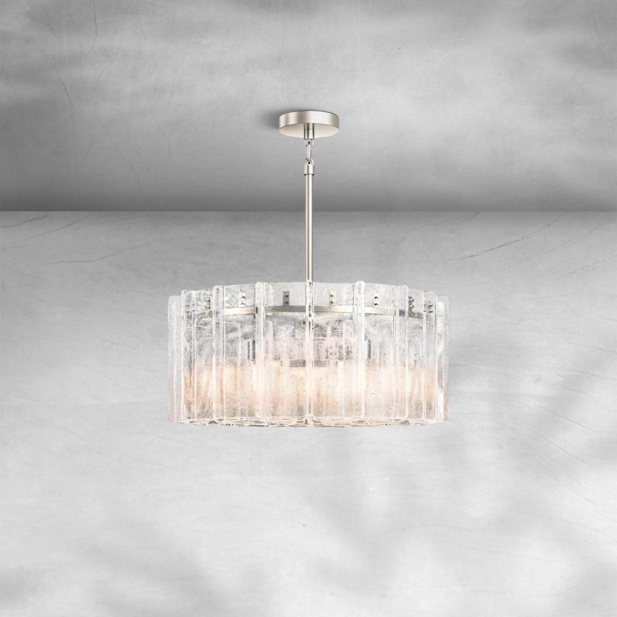 Lattace Clear Glass Round Chandelier 36"48"