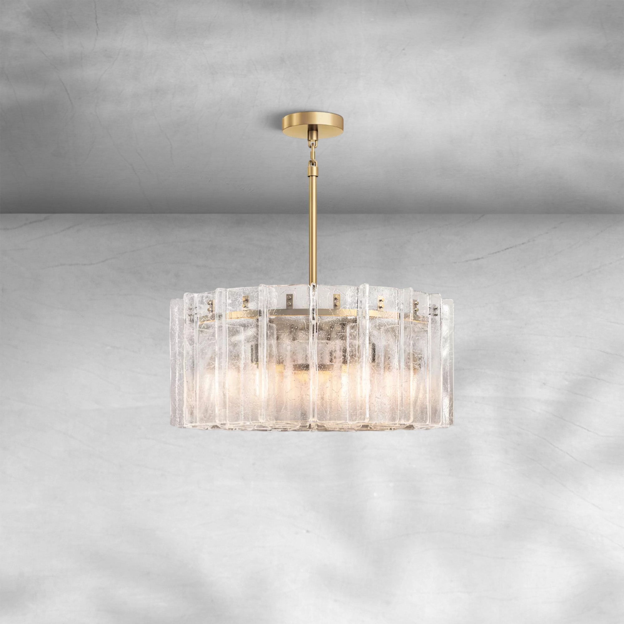 Lattace Clear Glass Round Chandelier 36"48"