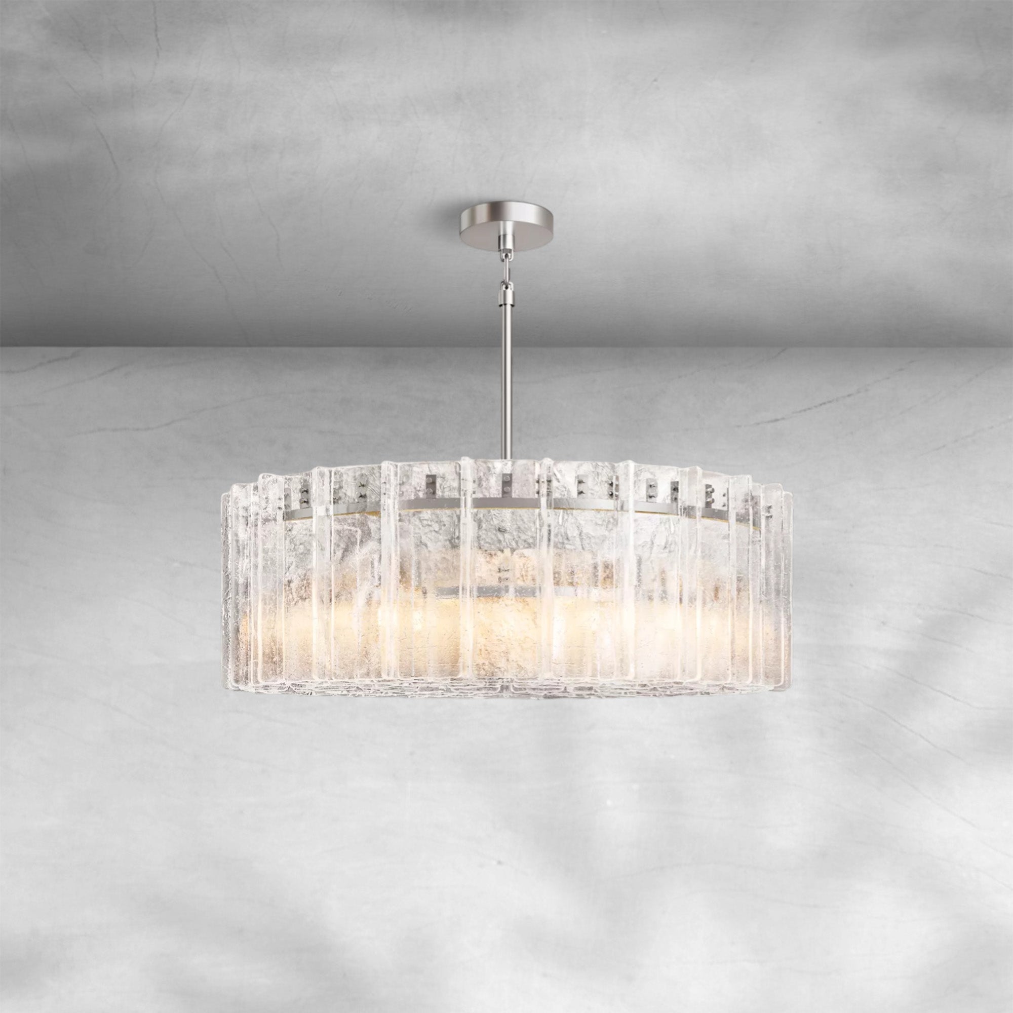 Lattace Clear Glass Round Chandelier 36"48"