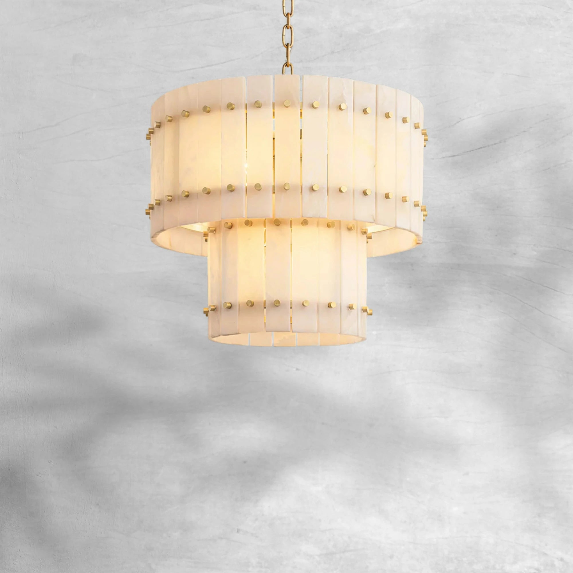 Sun Marcus Alabaster Round Tiered Chandelier
