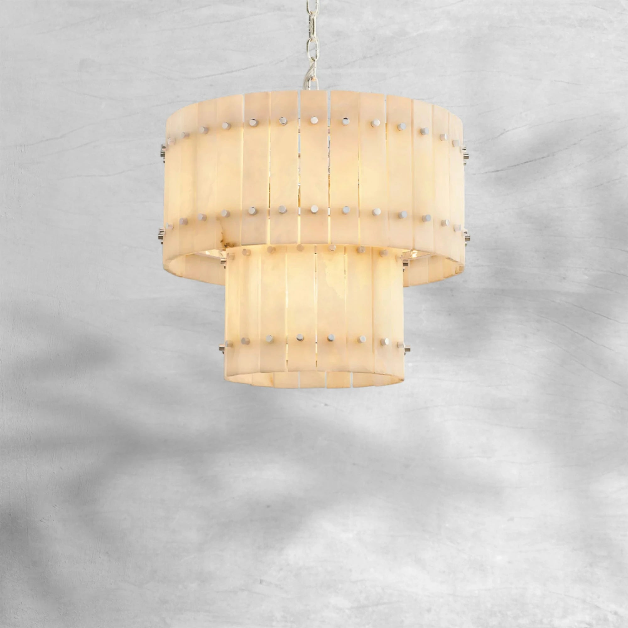 Sun Marcus Alabaster Round Tiered Chandelier