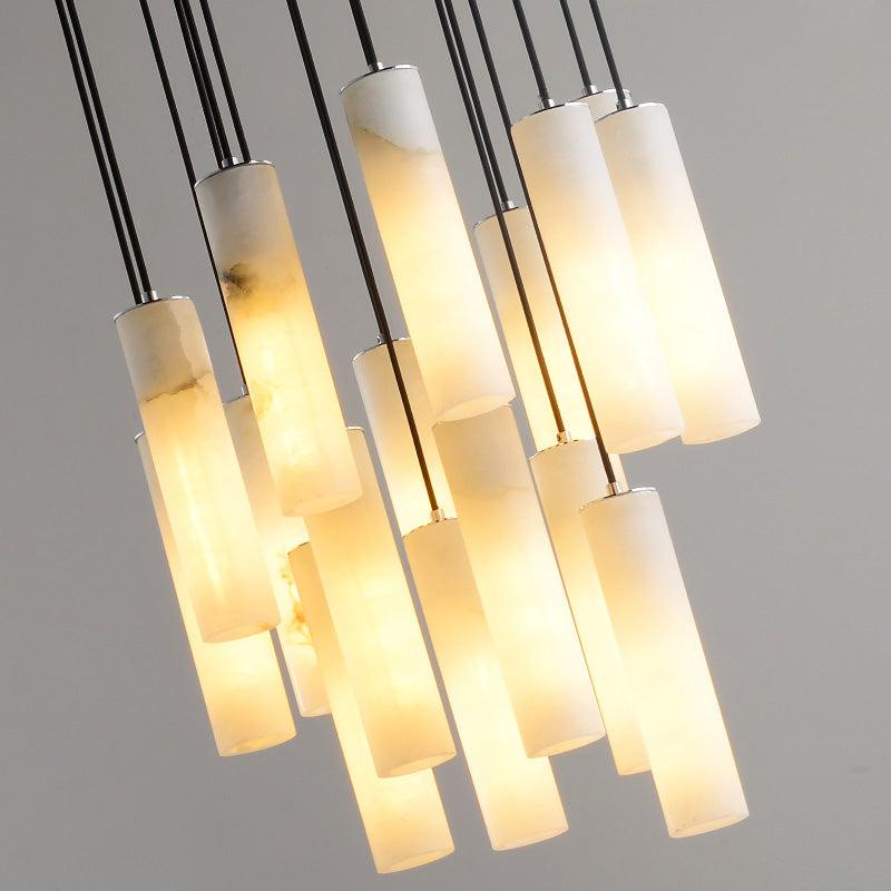 JC Alabaster Modern Art Linear Chandeliers