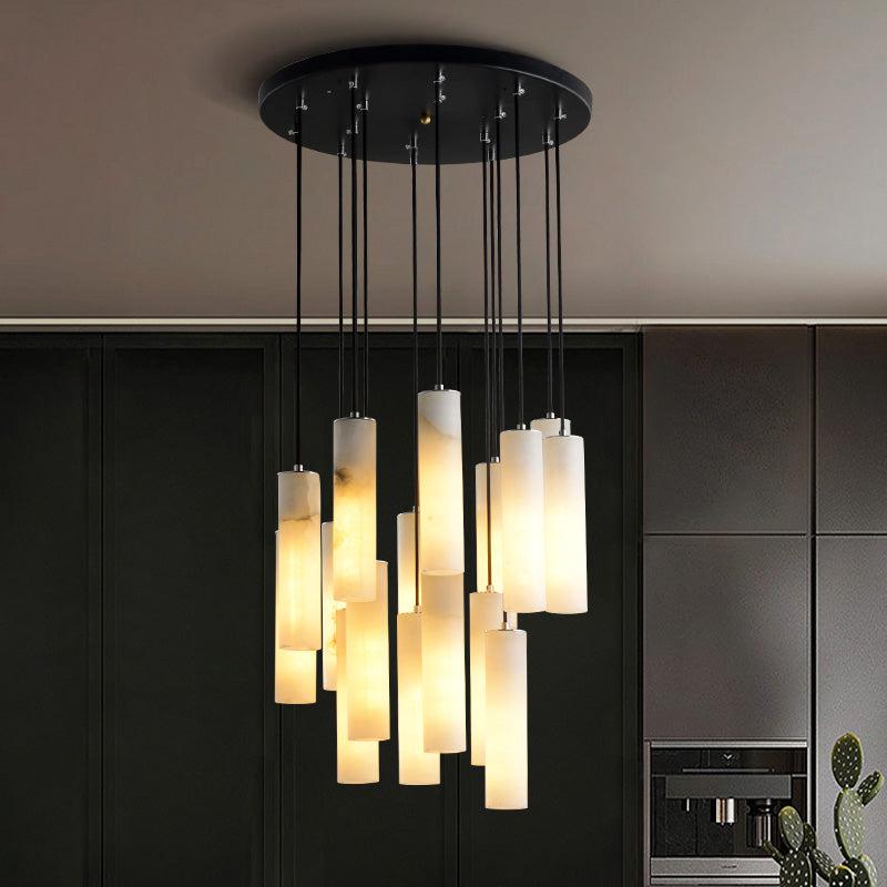 JC Alabaster Modern Art Linear Chandeliers