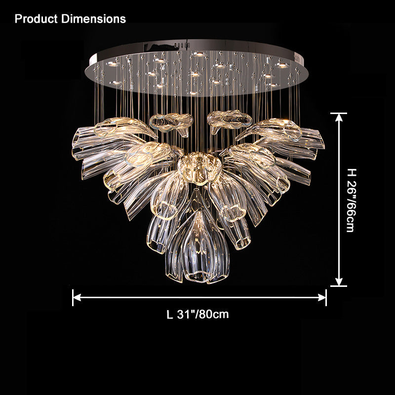 Merlin Flower Glass Foyer Chandelier