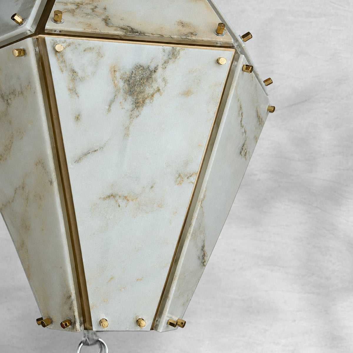 Modern Faceted Green Jade Luxury stone Lantern Chandelier
