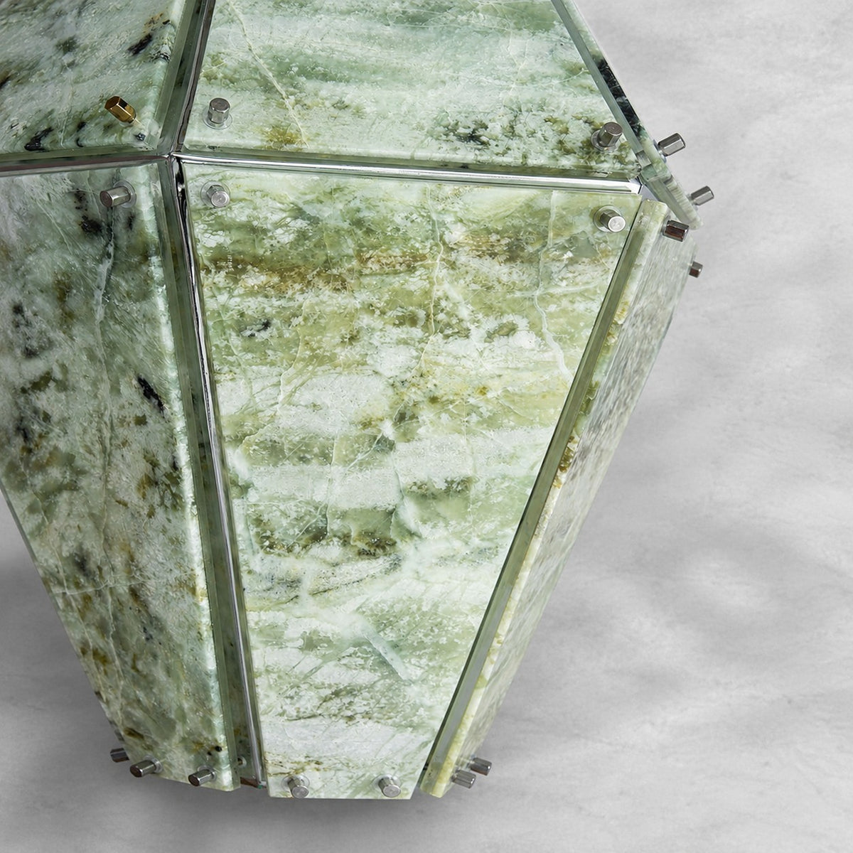 Modern Faceted Green Jade Luxury stone Lantern Chandelier