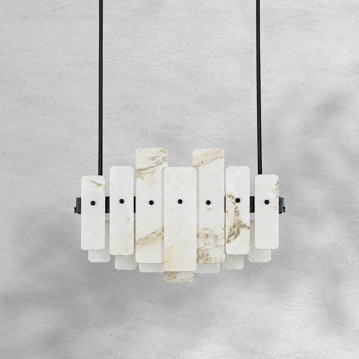 Modern Layered Luxury Stone LED Chandelier
