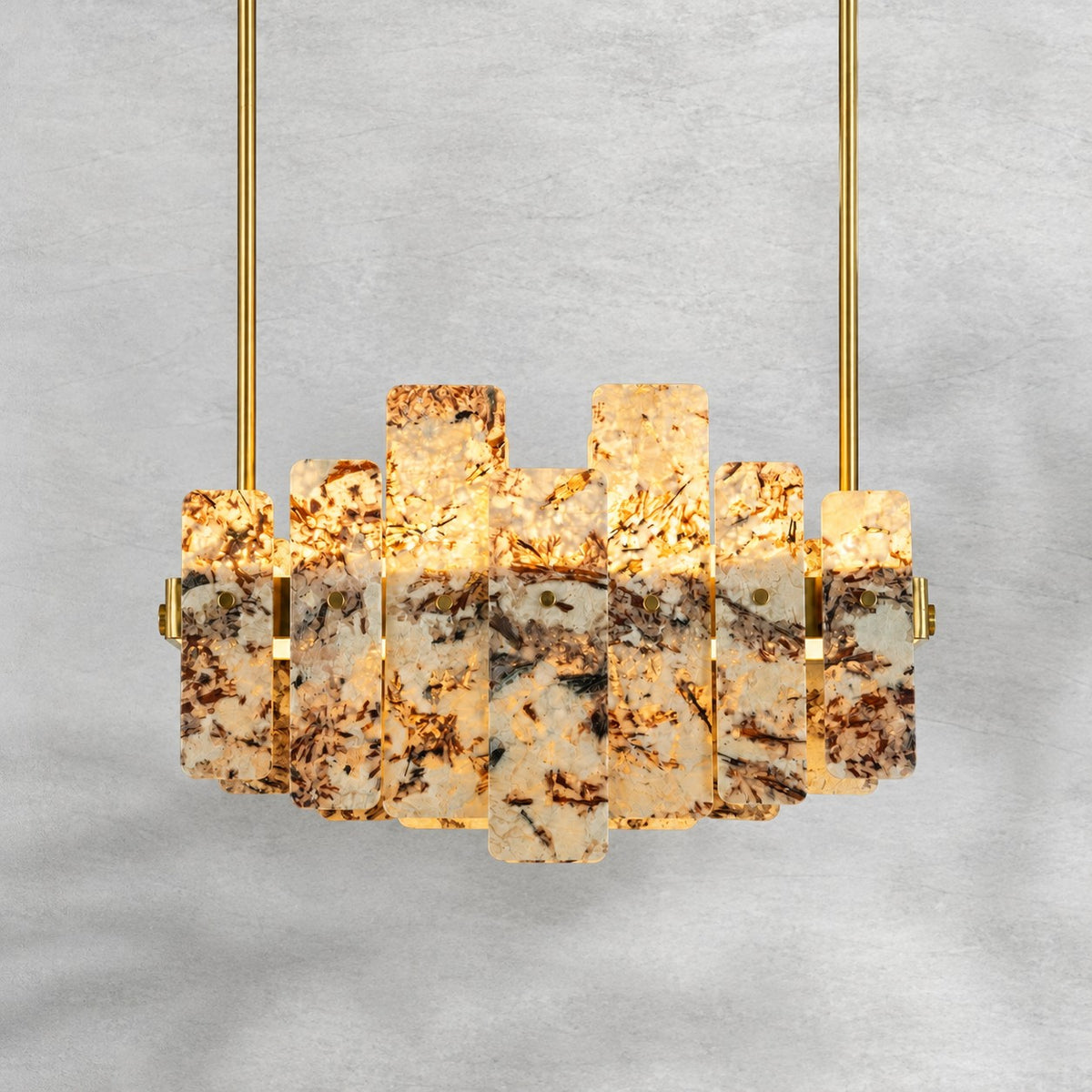 Modern Layered Luxury Stone LED Chandelier