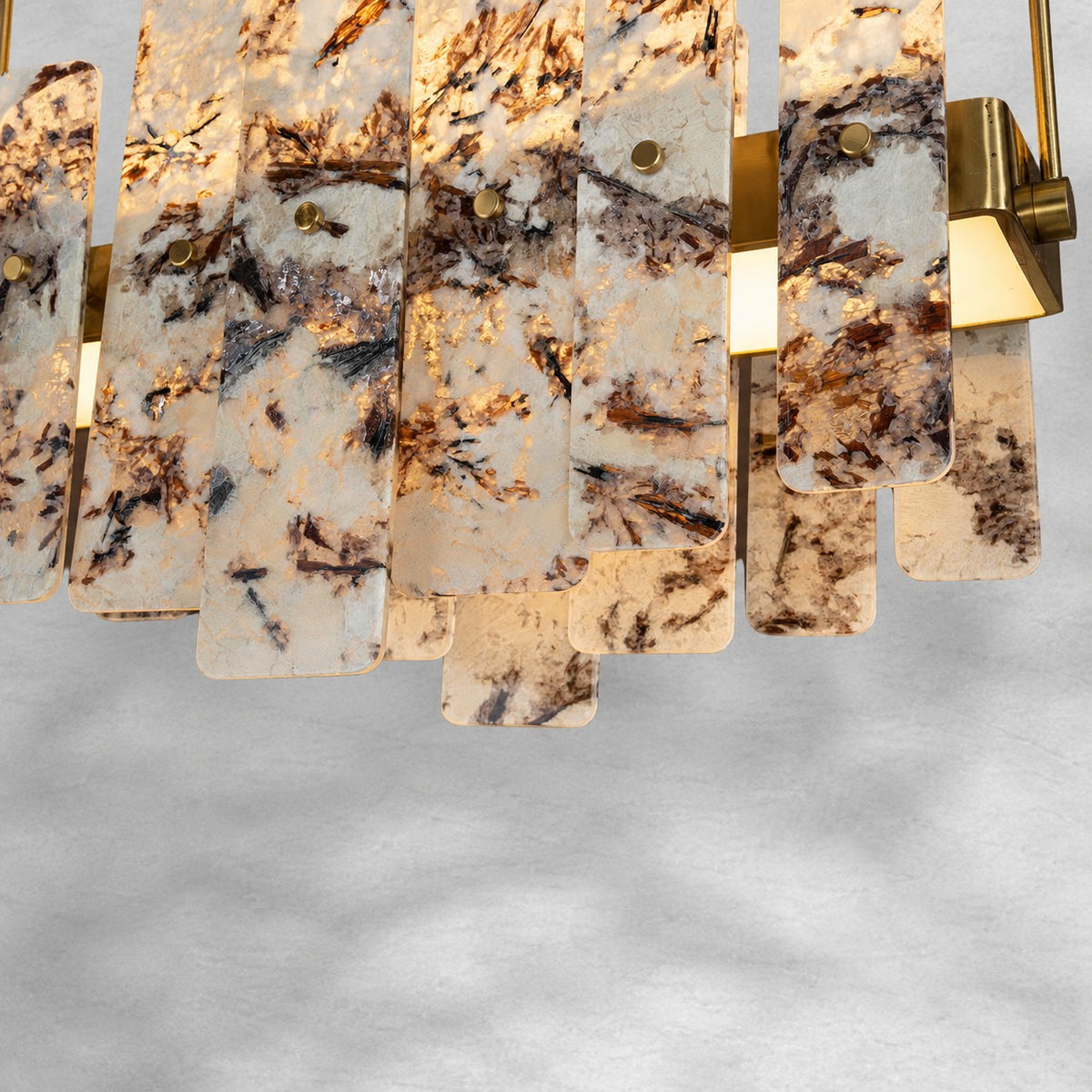 Modern Layered Luxury Stone LED Chandelier