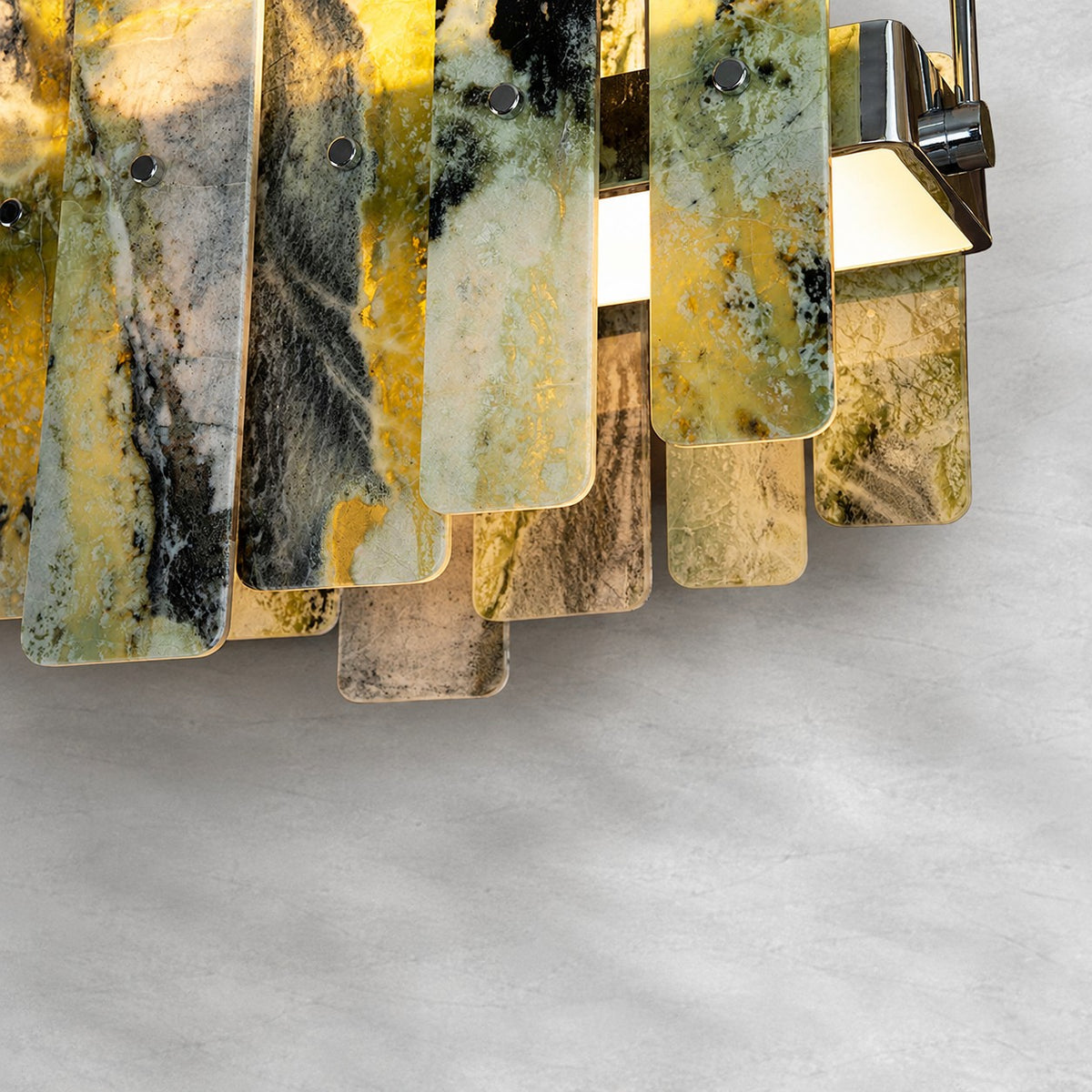 Modern Layered Luxury Stone LED Chandelier