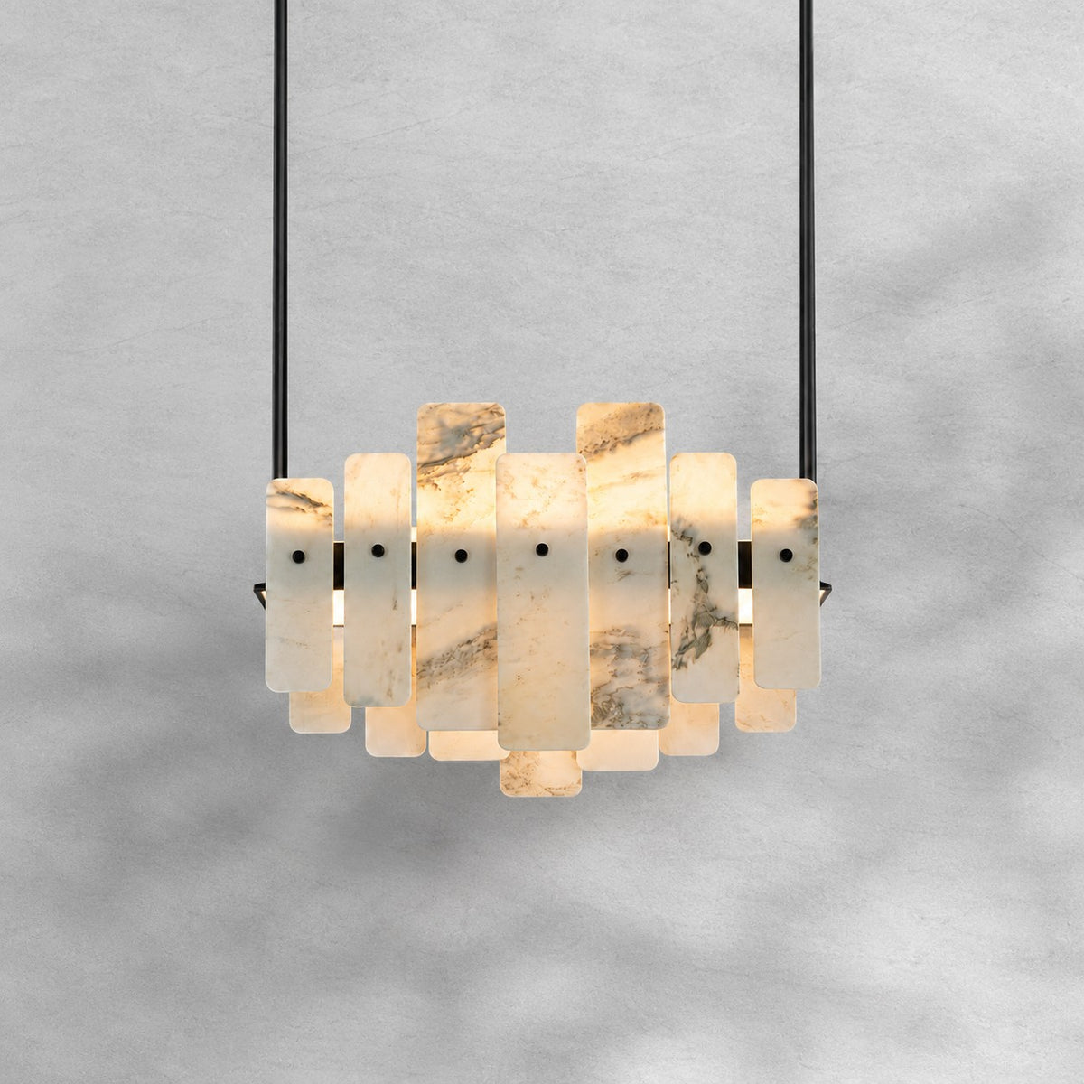 Modern Layered Luxury Stone LED Chandelier
