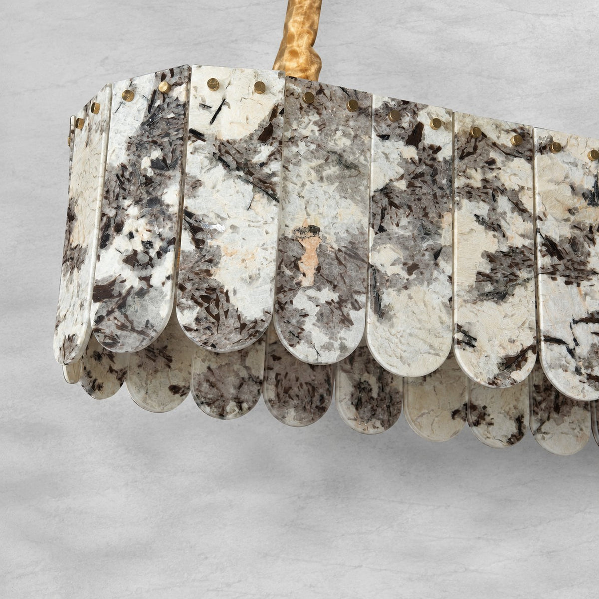 Modern Layered Luxury stone Linear Chandelier