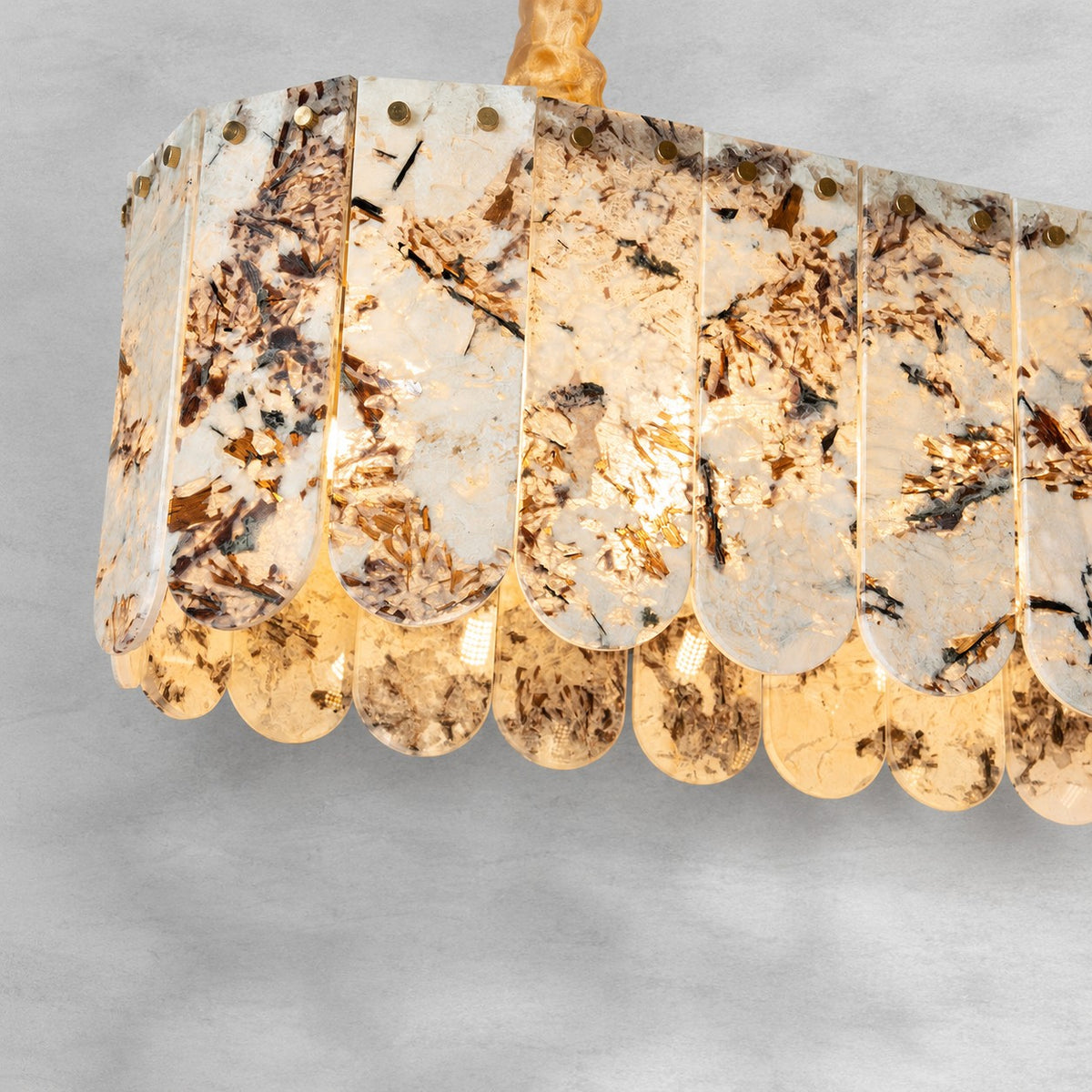 Modern Layered Luxury stone Linear Chandelier