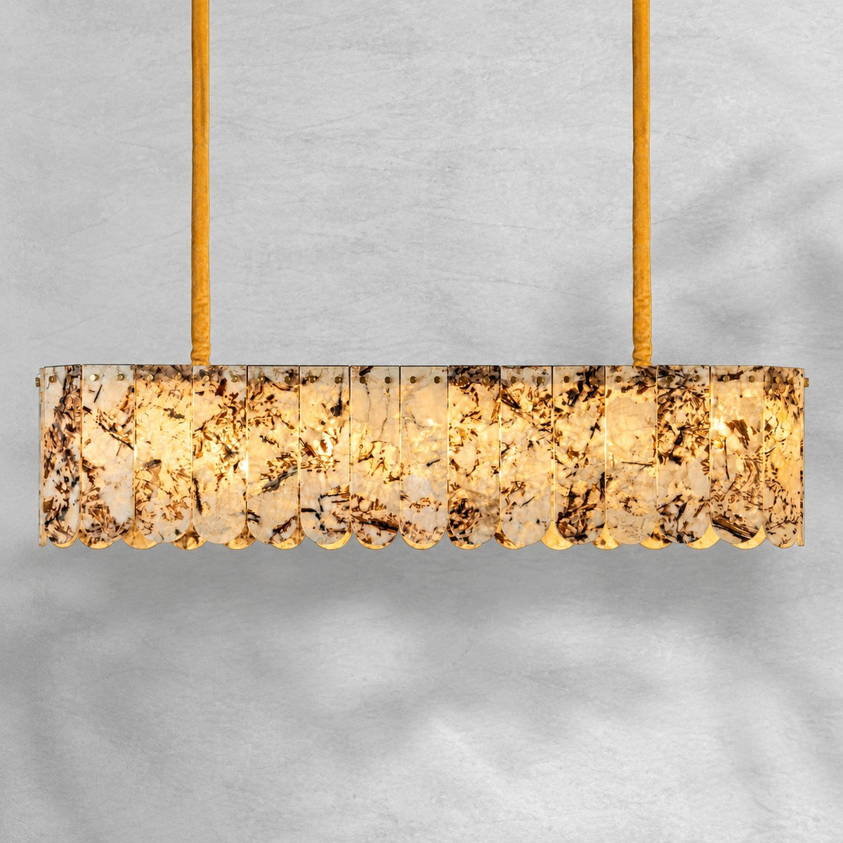 Modern Layered Luxury stone Linear Chandelier