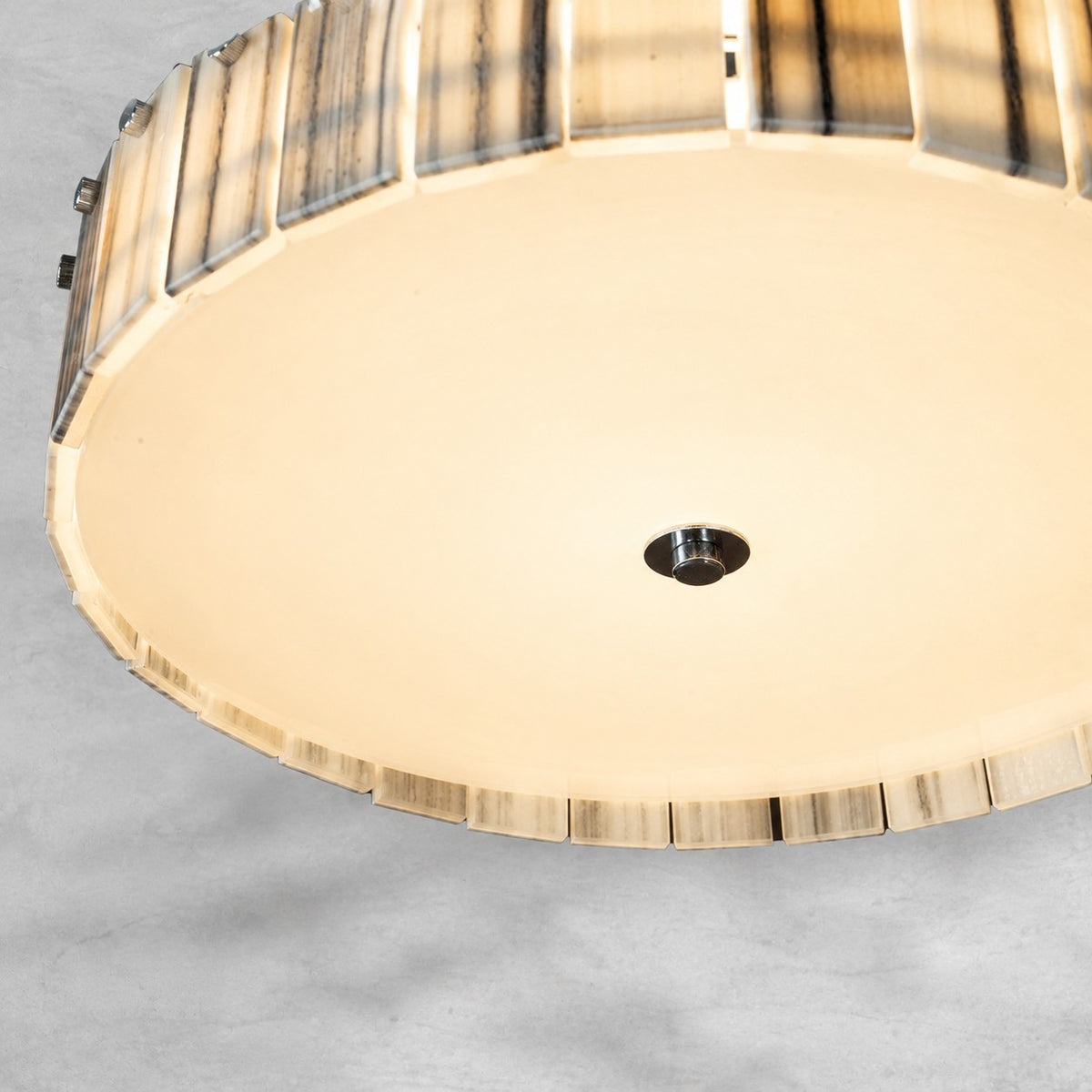 Modern Luxury Stone LED Drum Chandelier