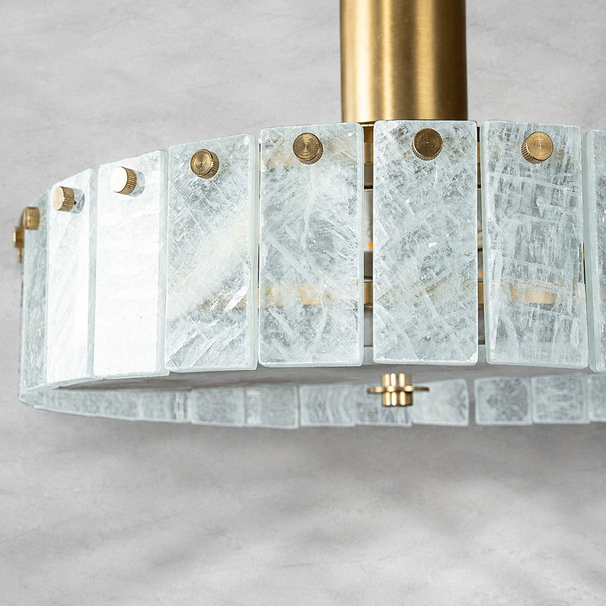 Modern Luxury Stone LED Drum Chandelier