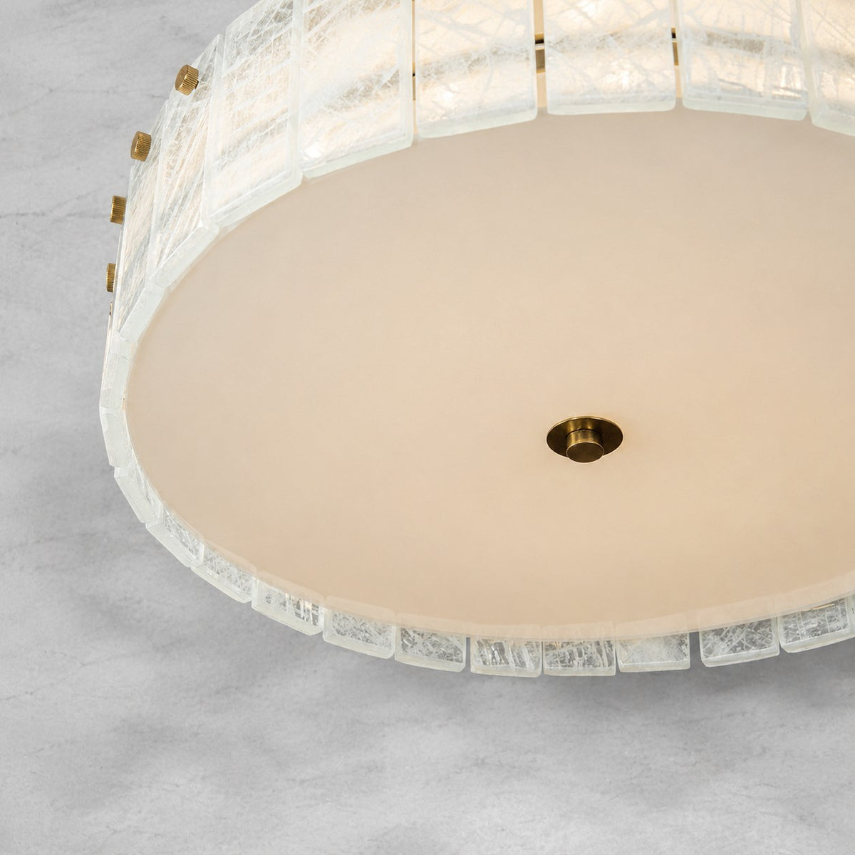 Modern Luxury Stone LED Drum Chandelier