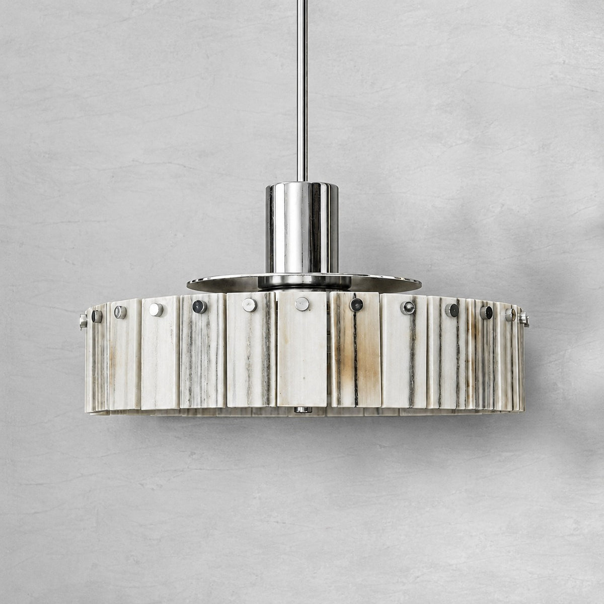 Modern Luxury Stone LED Drum Chandelier
