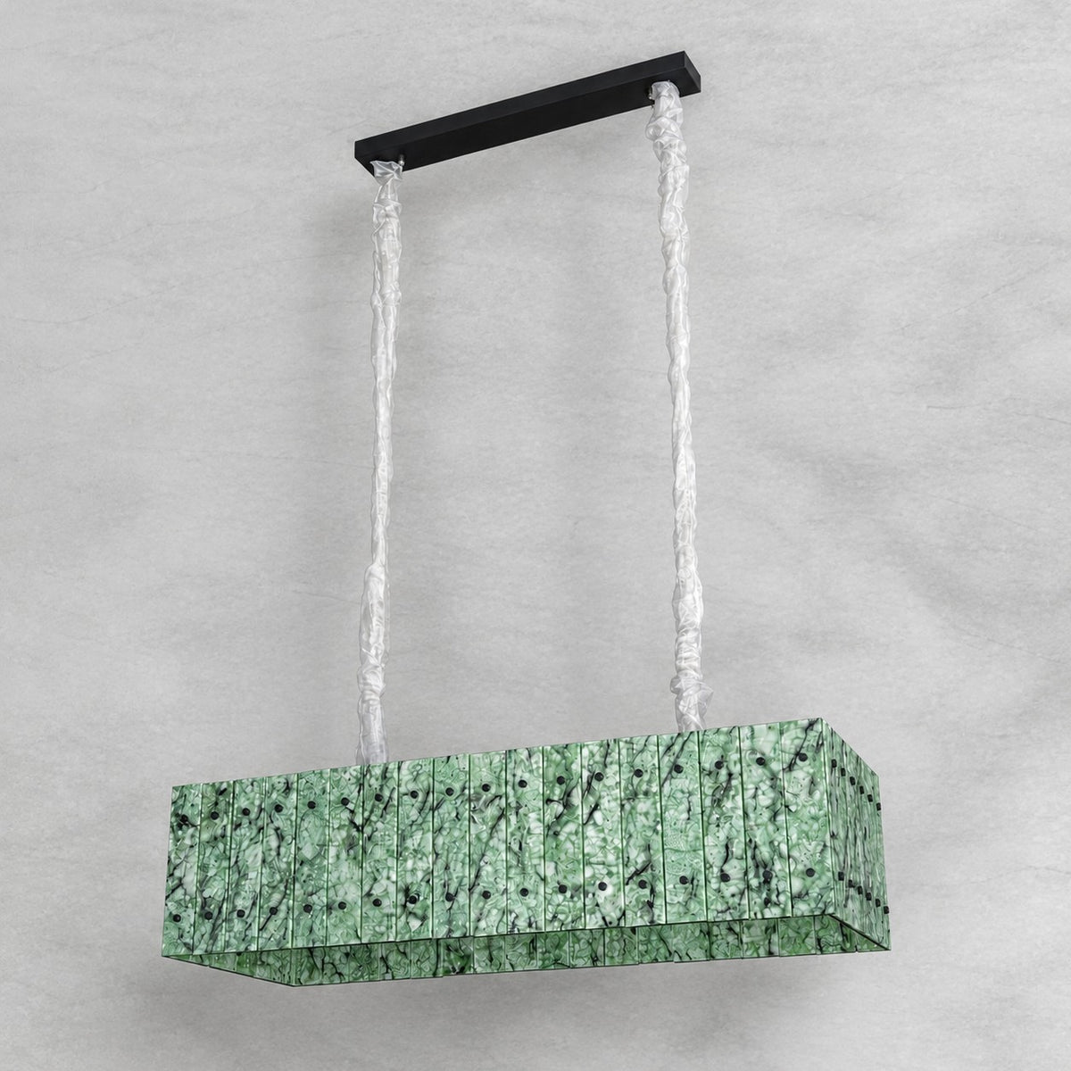 Modern Rectangular Luxury Stone Linear Chandelier