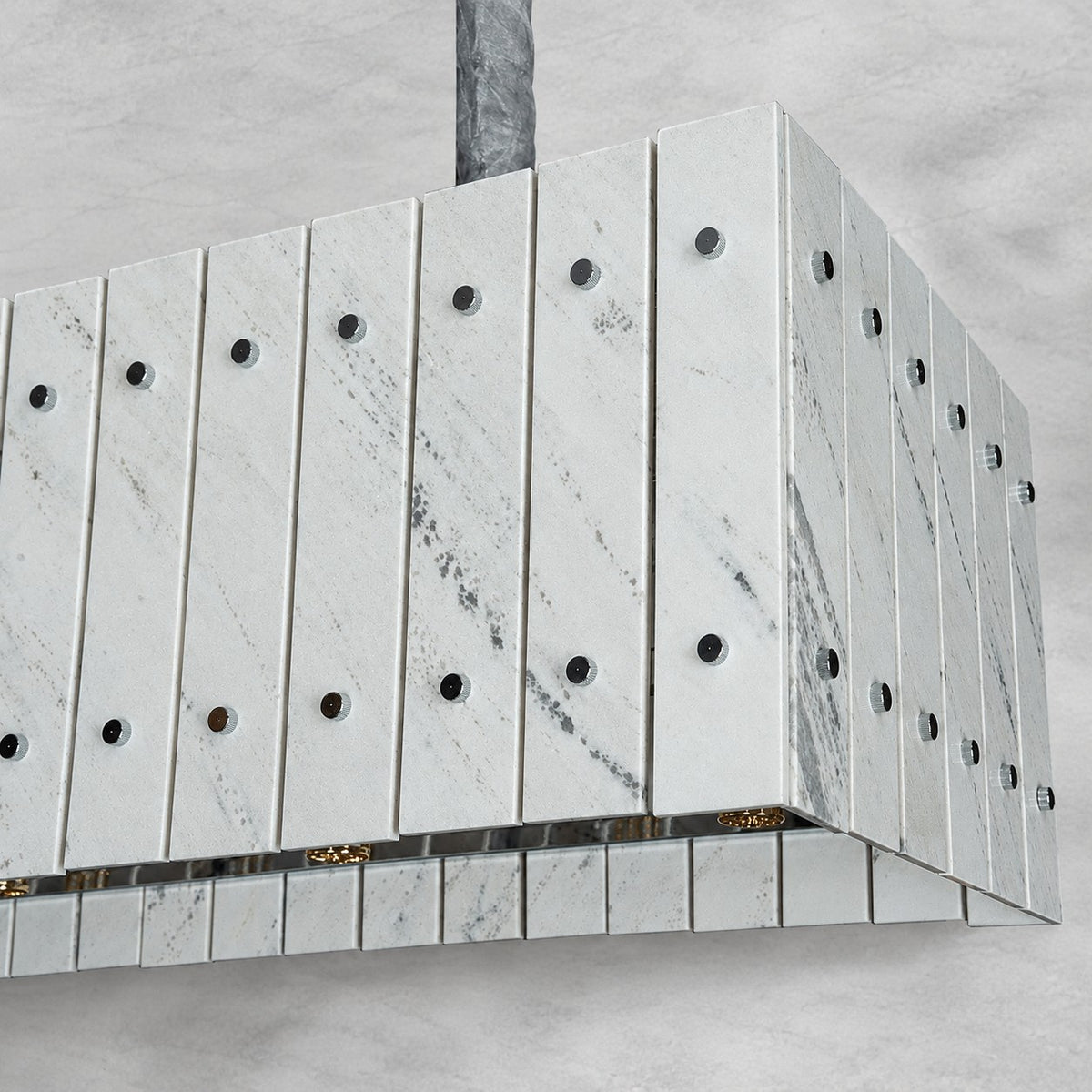 Modern Rectangular Luxury Stone Linear Chandelier