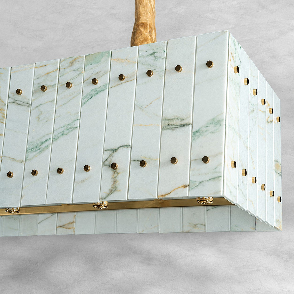 Modern Rectangular Luxury Stone Linear Chandelier