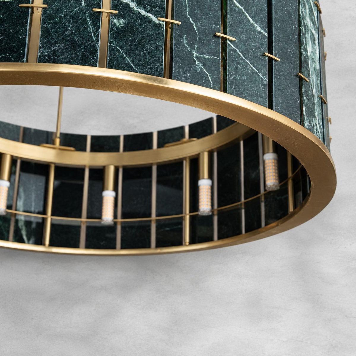 Modern Sculptural Luxury Stone Drum Chandelier