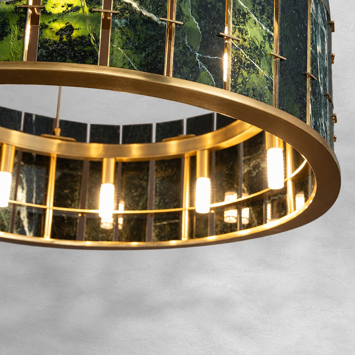 Modern Sculptural Luxury Stone Drum Chandelier