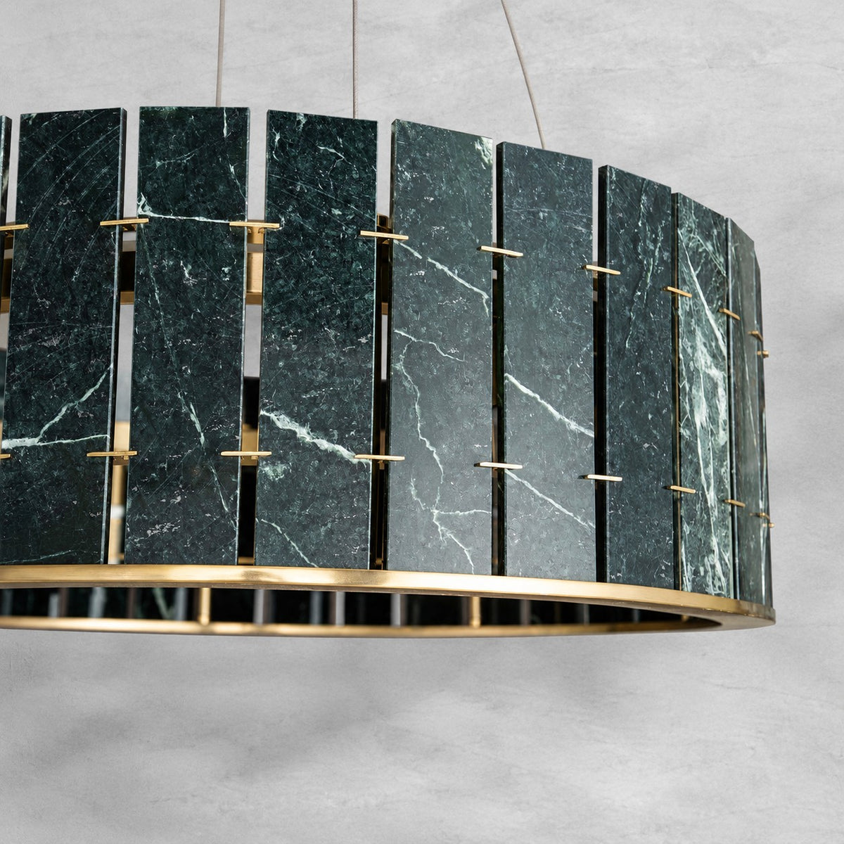 Modern Sculptural Luxury Stone Drum Chandelier