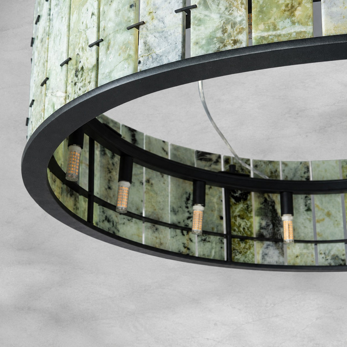 Modern Sculptural Luxury Stone Drum Chandelier