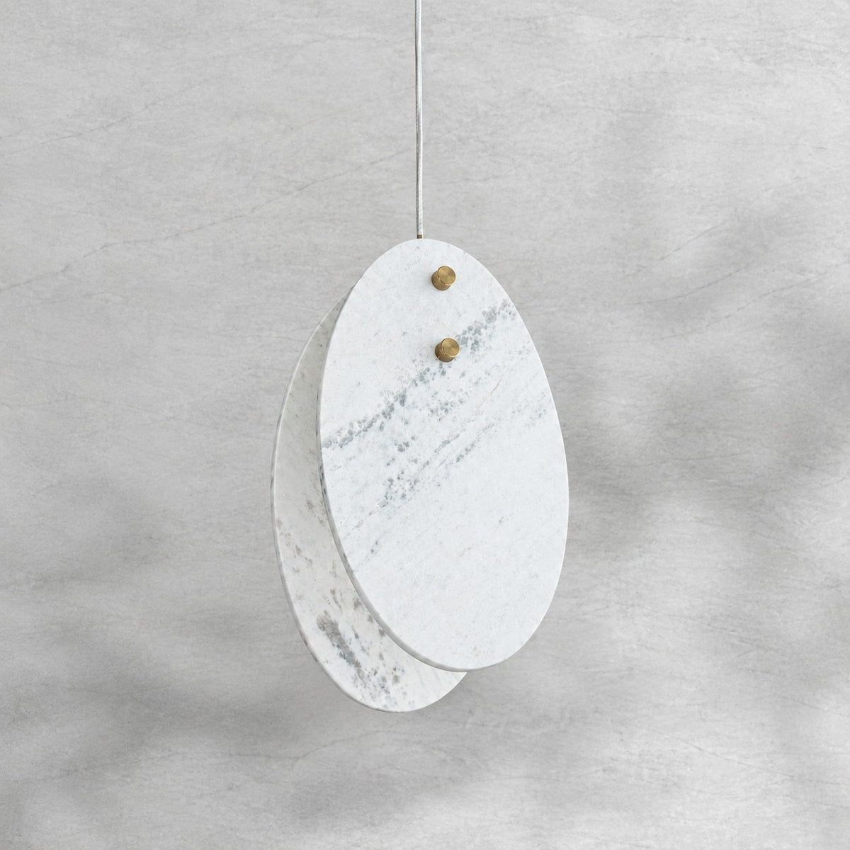 Modern Sculptural Luxury stone Oval Pendant Light Set