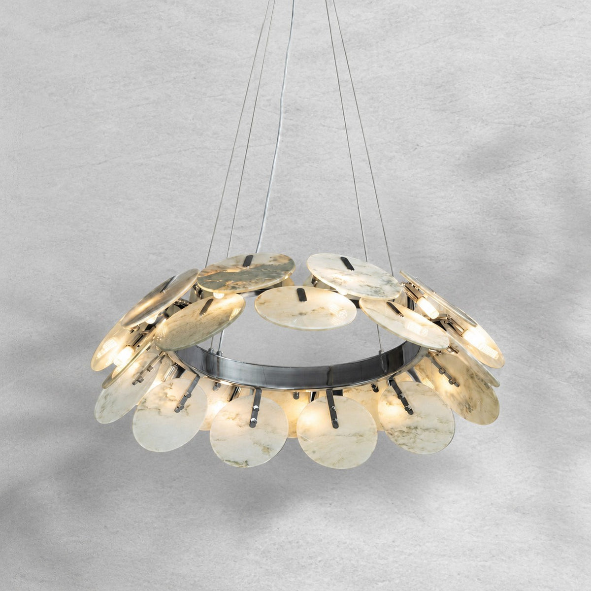 Modern Sculptural Luxury stone Petal Chandelier