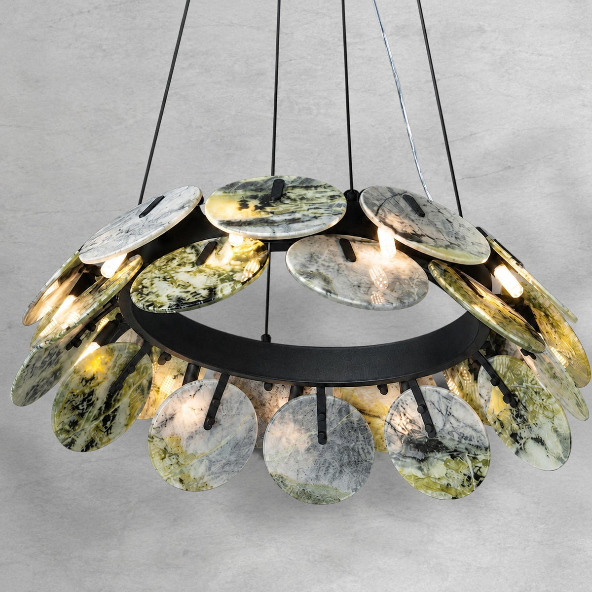 Modern Sculptural Luxury stone Petal Chandelier