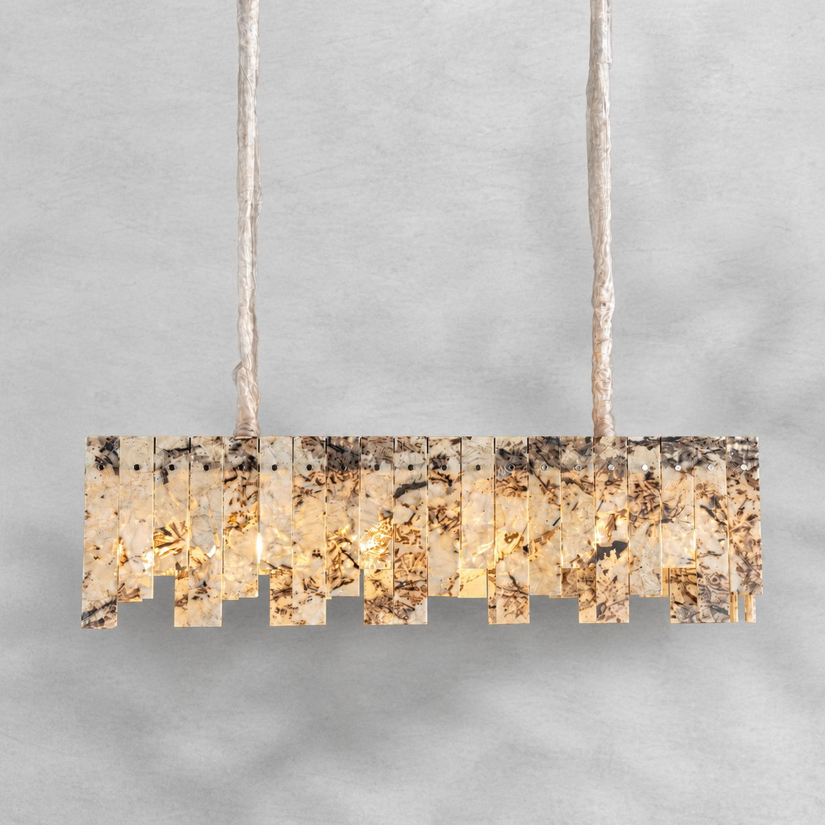 Modern Snowcrest White Luxury stone Linear Chandelier