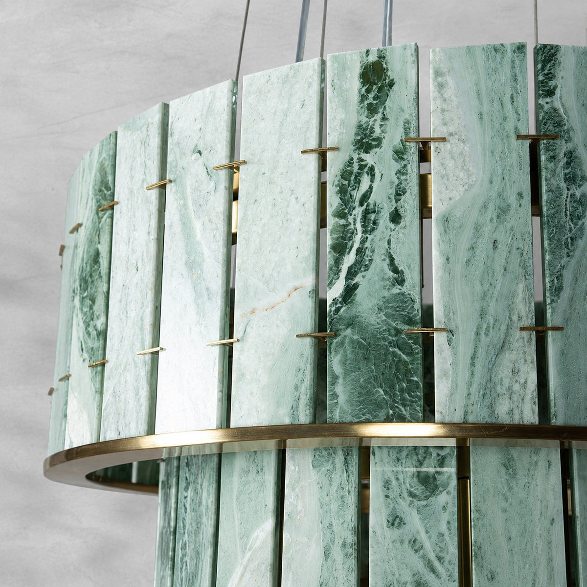 Modern Two-Tier Luxury Stone Round Chandelier