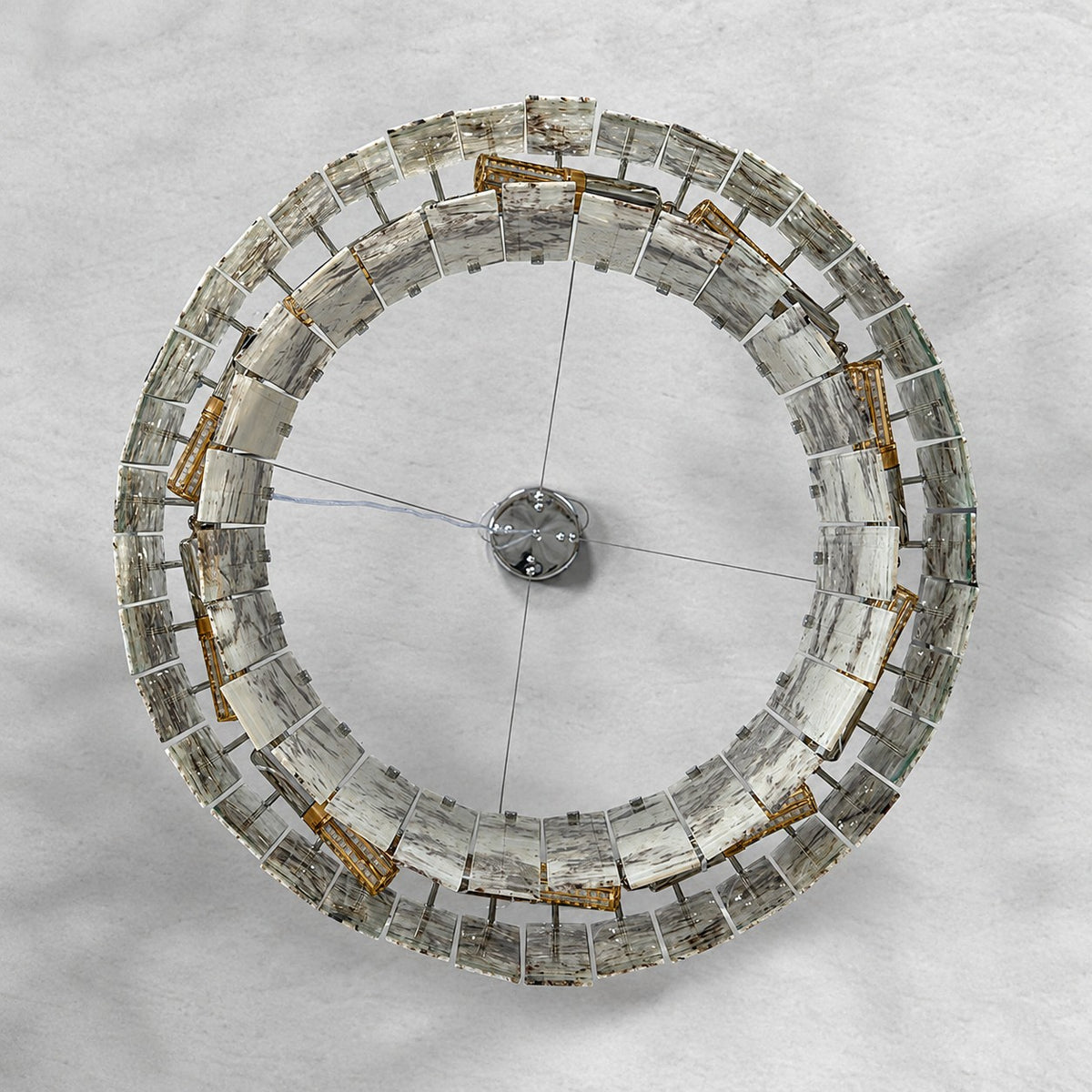 Modern Two-Tier Luxury Stone Round Chandelier