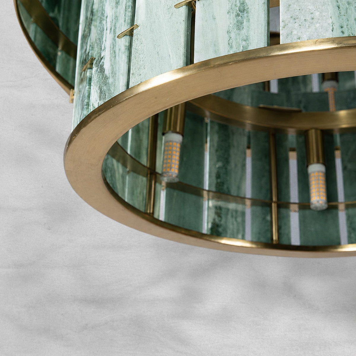 Modern Two-Tier Luxury Stone Round Chandelier