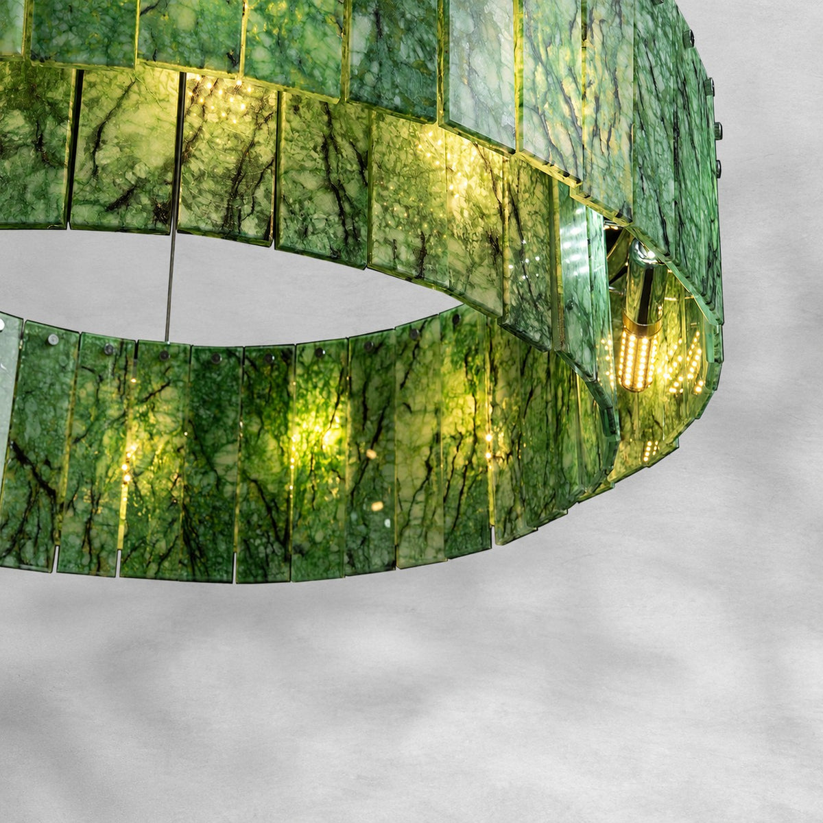 Modern Two-Tier Luxury Stone Round Chandelier