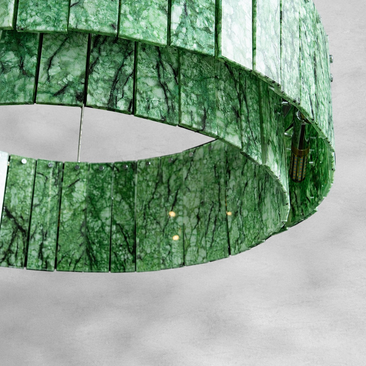 Modern Two-Tier Luxury Stone Round Chandelier