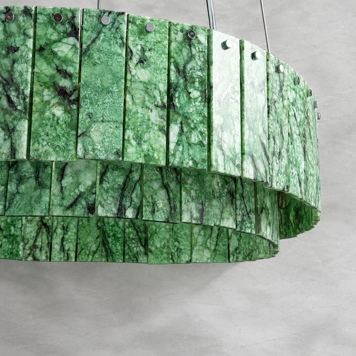Modern Two-Tier Luxury Stone Round Chandelier