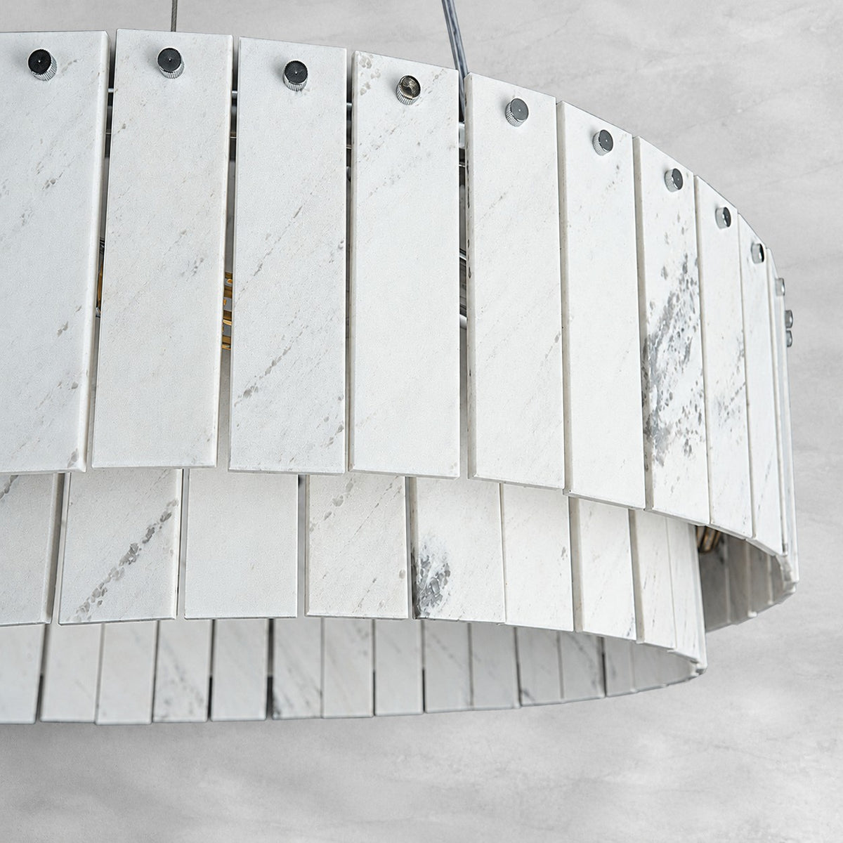 Modern Two-Tier Luxury Stone Round Chandelier
