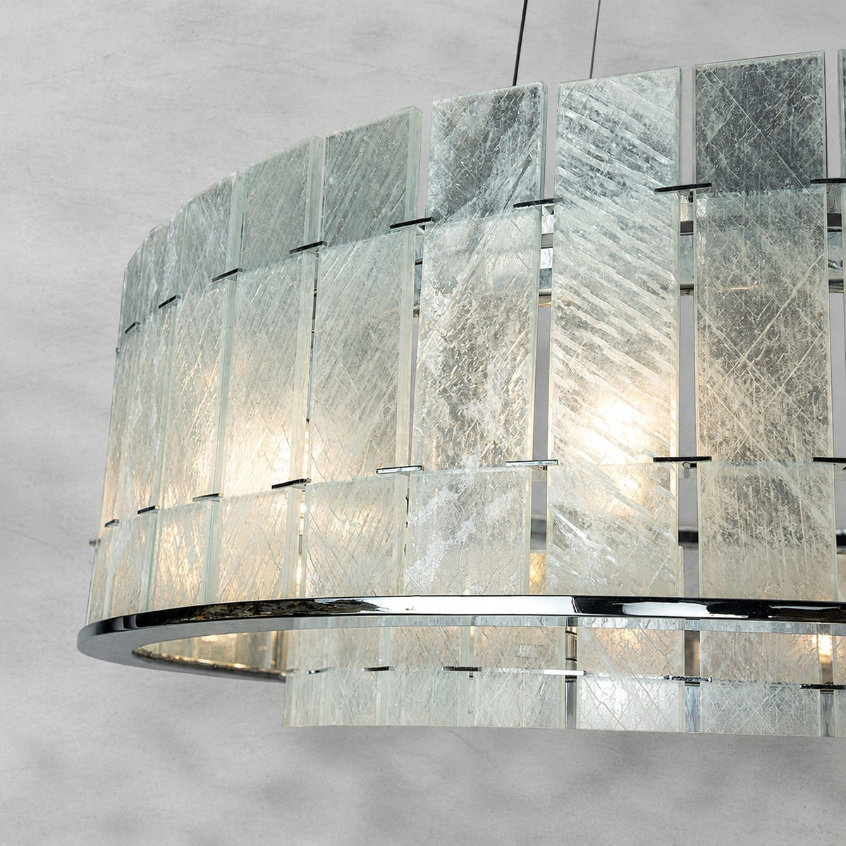 Modern Two-Tier Luxury Stone Round Chandelier