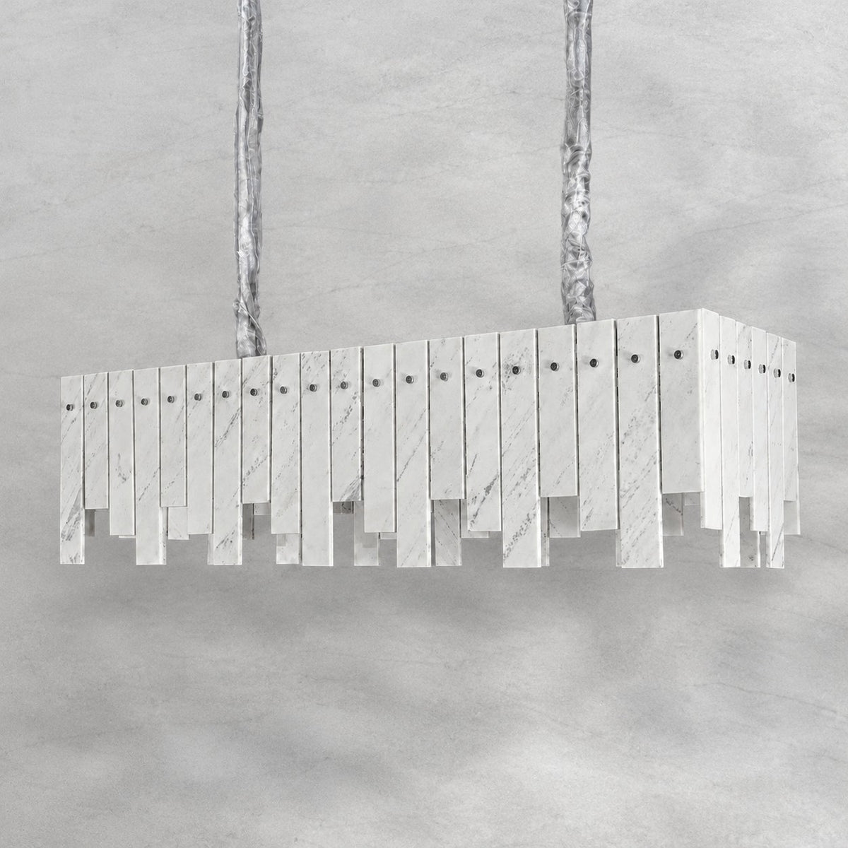 Modern Yugoslav White Luxury Stone Linear Chandelier
