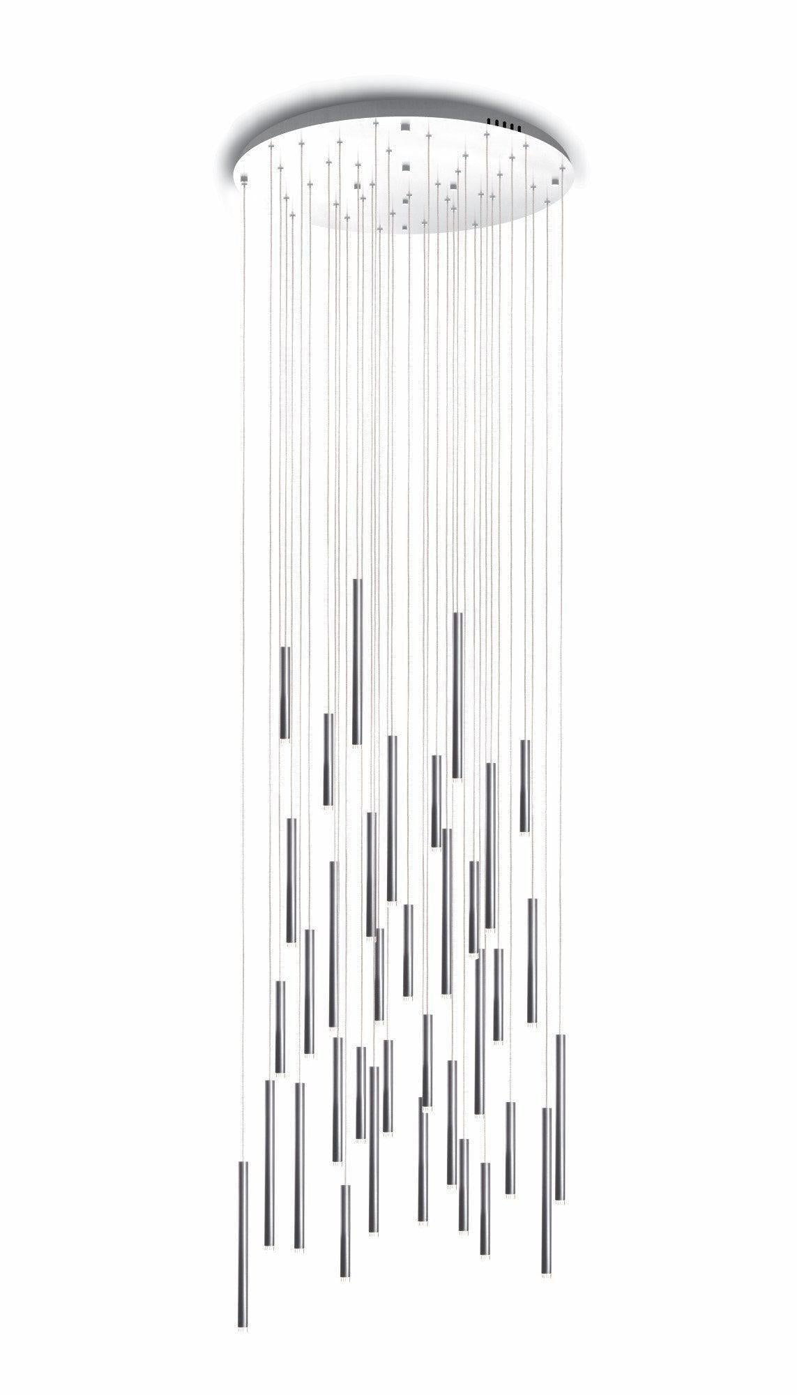 Bellini Round Metal Tubular Pendant Light Chandelier