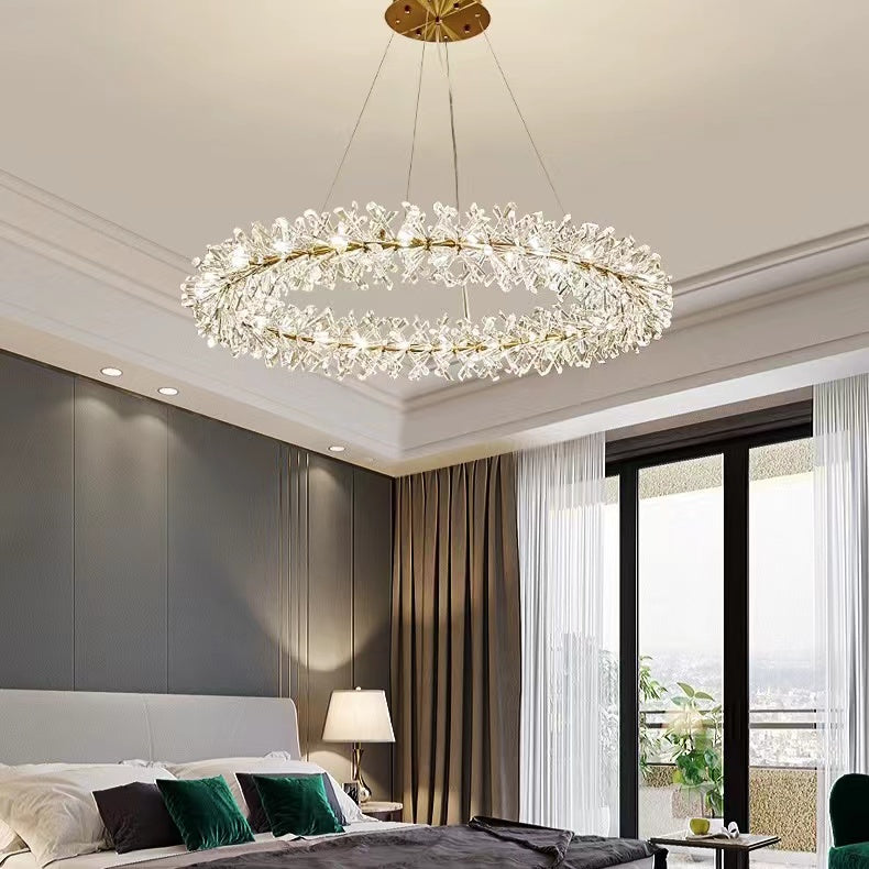 JC Rock 2 Wheel Frozen Ice Crystal Chandelier Light