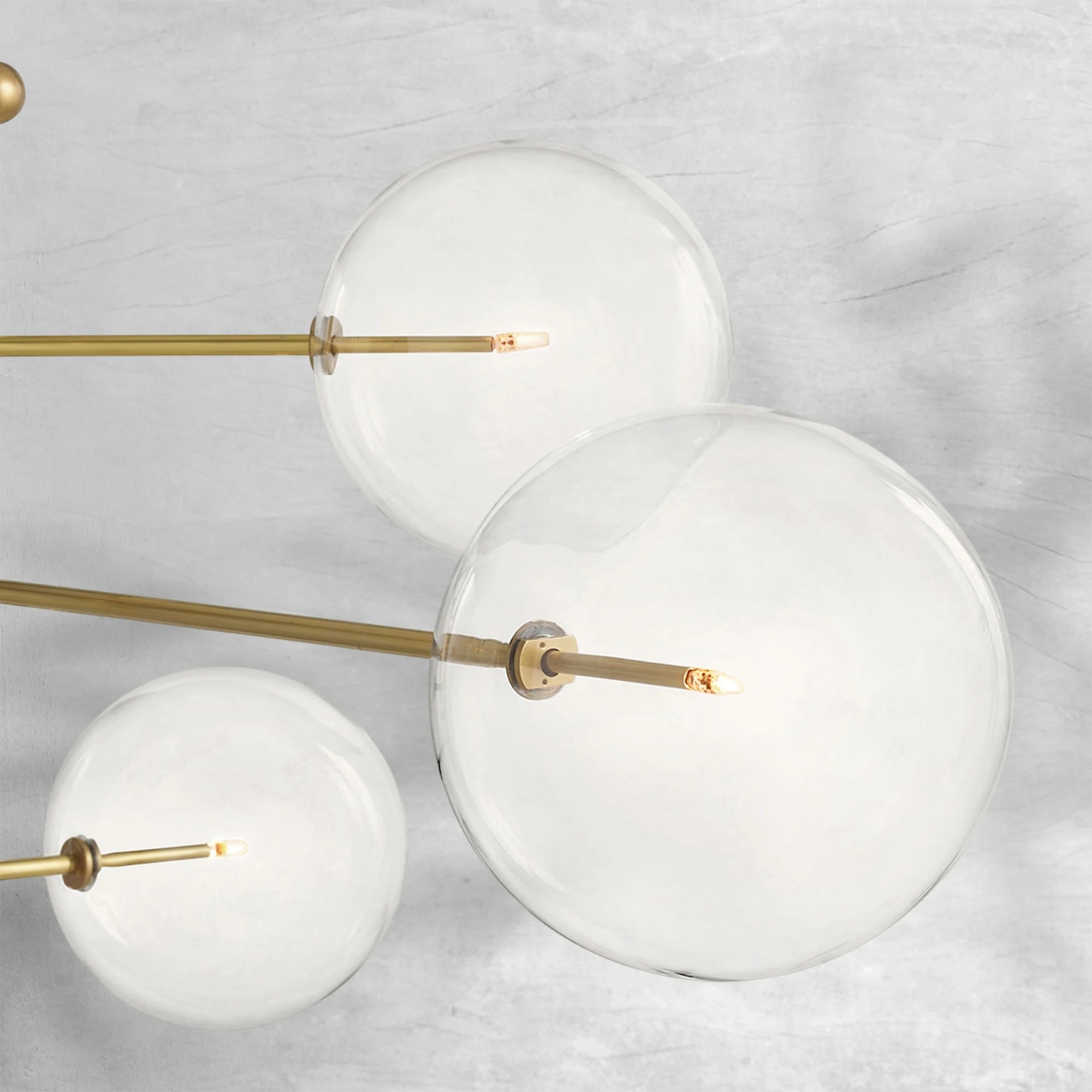 Glass Globe Mobile Eight-Arm Chandelier 79"