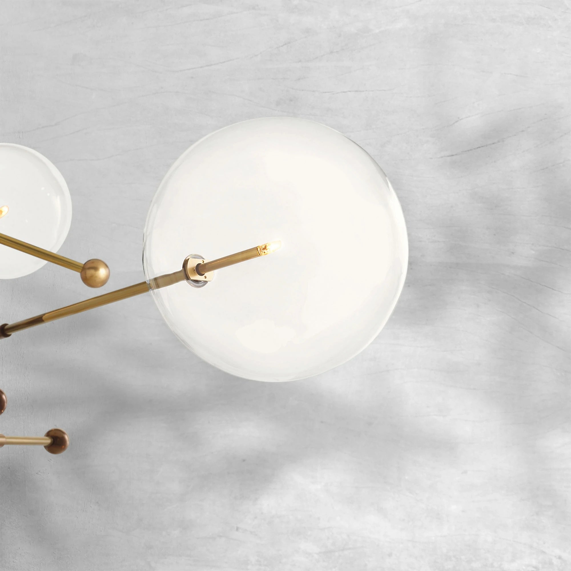 Glass Globe Mobile Six-Arm Chandelier 55"