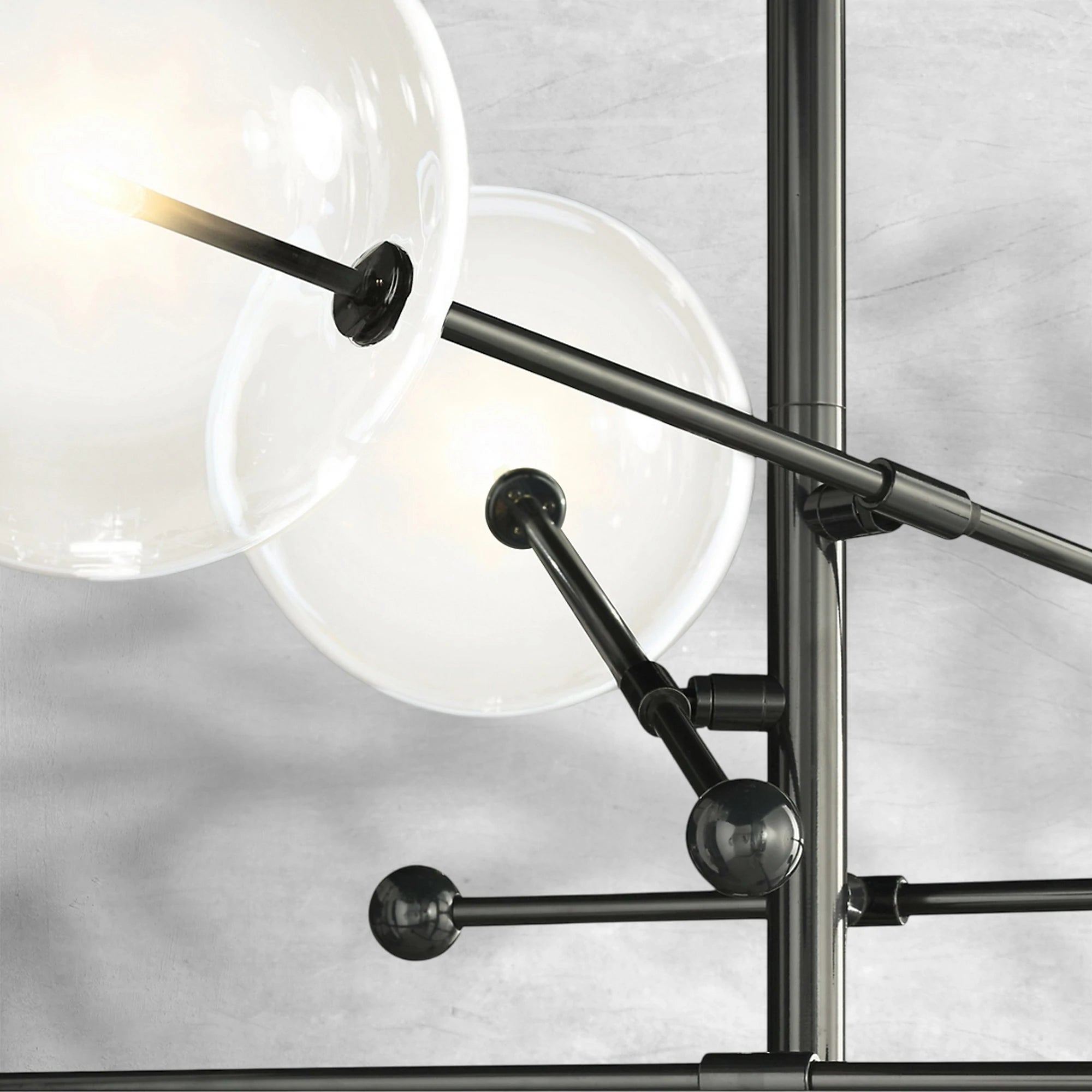 Glass Globe Mobile Six-Arm Chandelier 55"